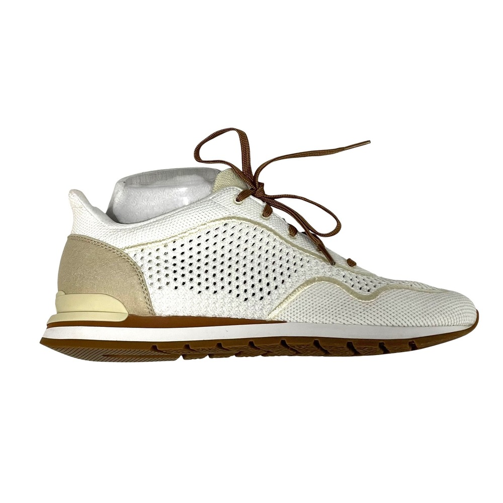 Vivaia V-Prime Knit Sneakers White Beige Brown Lace Up Walking Shoes Womens 38